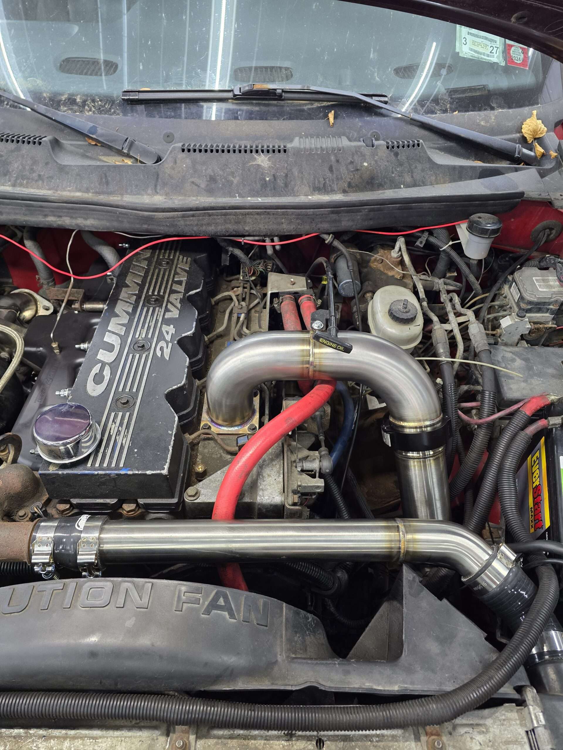 94-02 Cummins 3" Intake Horn & Charge pipe